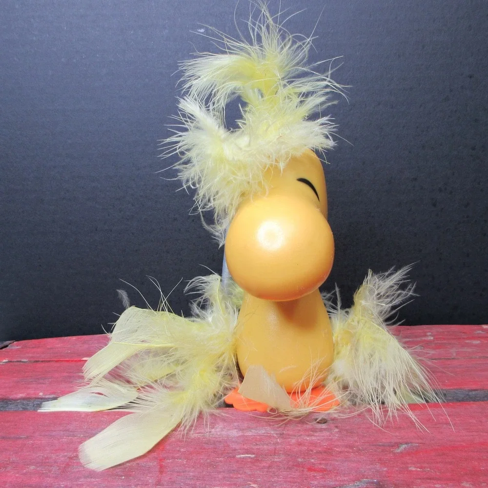 Vintage 1972 Peanuts Woodstock Bobble Head Spring Action Figure Hong Kong United